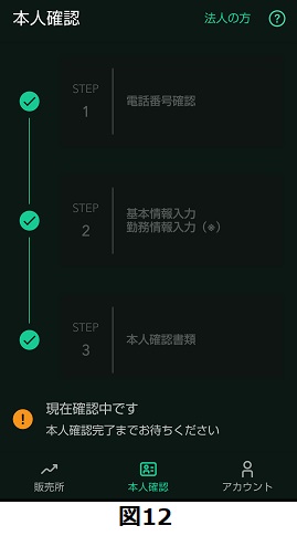 図12 本人確認入力完了画面